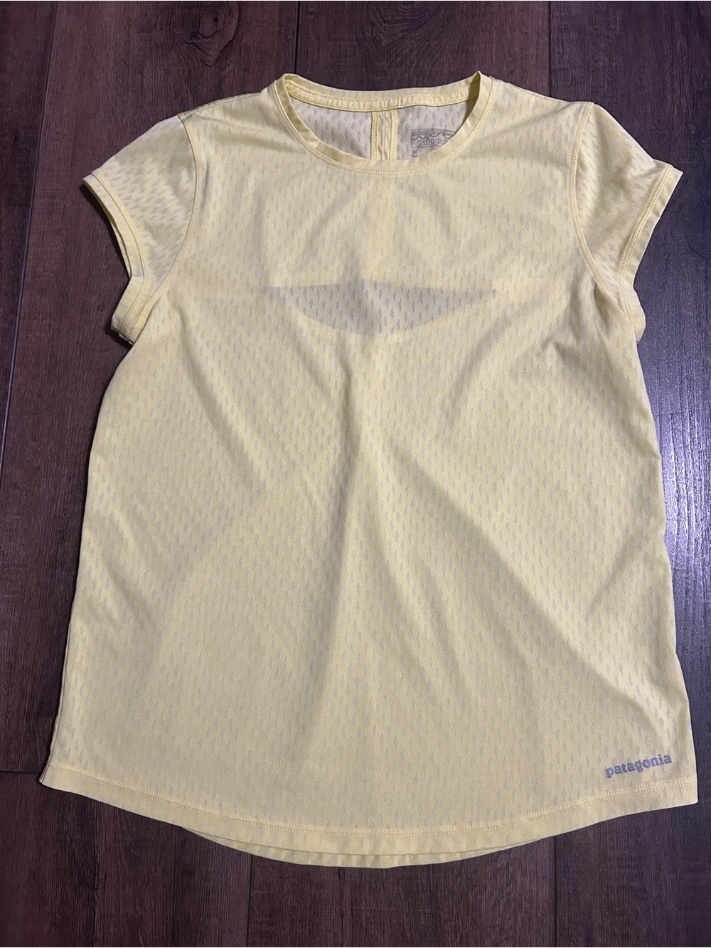 Patagonia Ridge Flow Shirt - Arctic Yellow Mesh Ventilated Running Tee - Size M